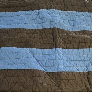 Pottery Barn Standard Striped Blue Quilted pillow Shams